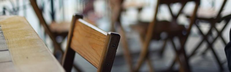 wooden chairs and tables